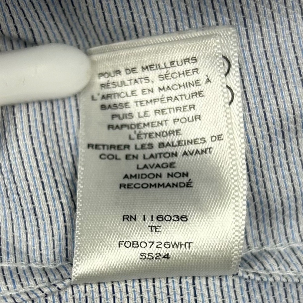 Charles Tyrwhitt Dress Shirt Mens 16/34 Blue Non-Iron Slim Fit Micro Diamond - Picture 7 of 12